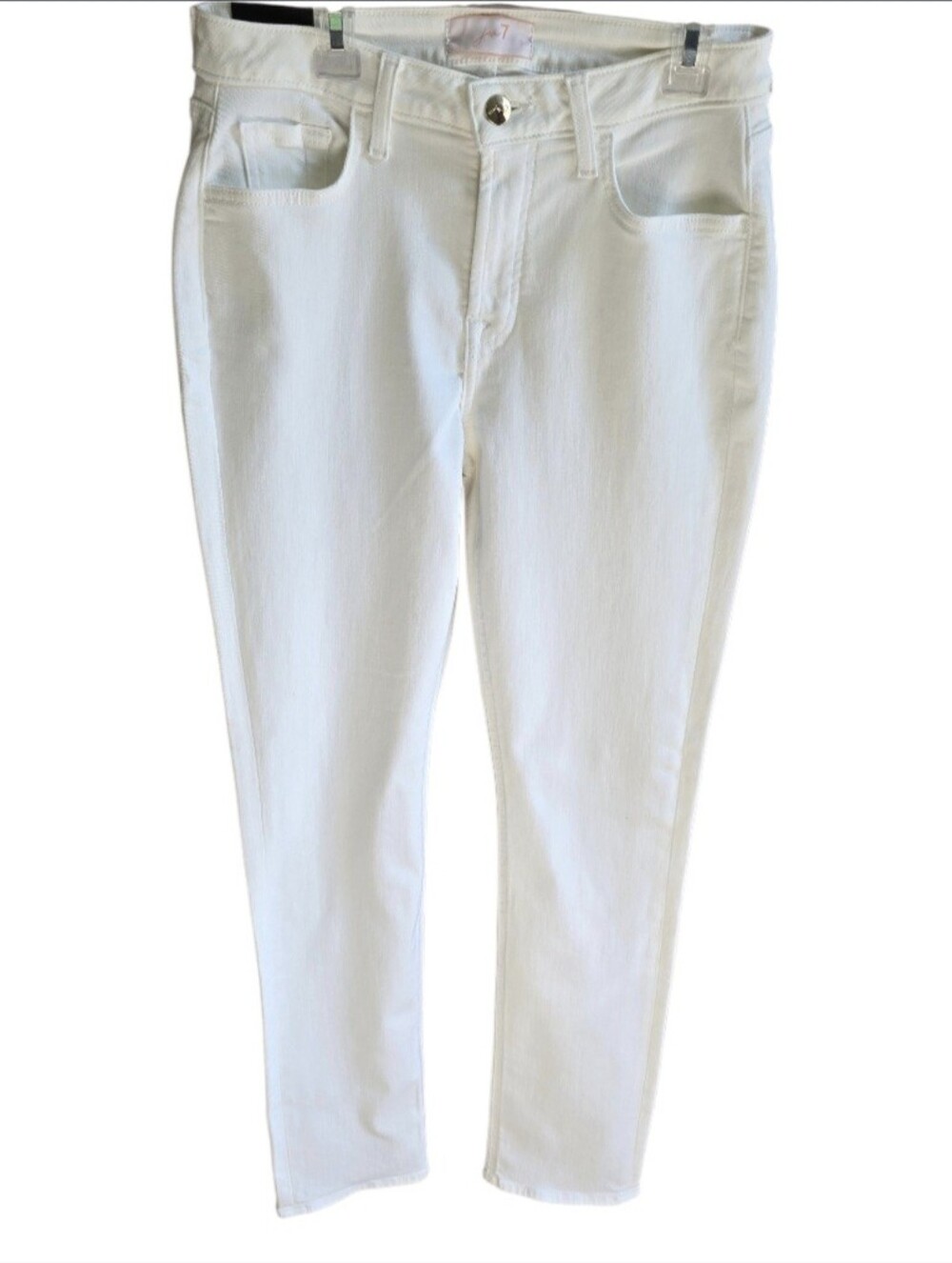 Jen7 Jeans Size 4 White Womens For All Mankind Slim Straight Jeans